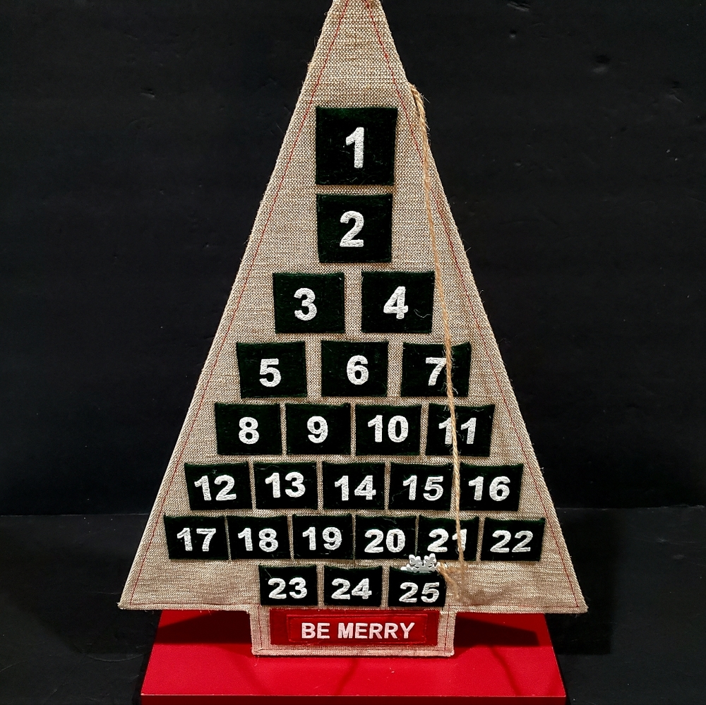 Threshold Advent Calendar Tree Shape Free Standing Holiday Winter Decor Rustic